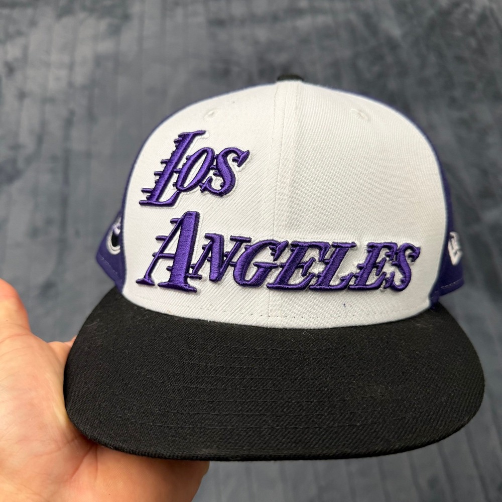New Era 9FIFTY Los Angeles Lakers NBA Snapback Hat Purple White Black Cap OSFM